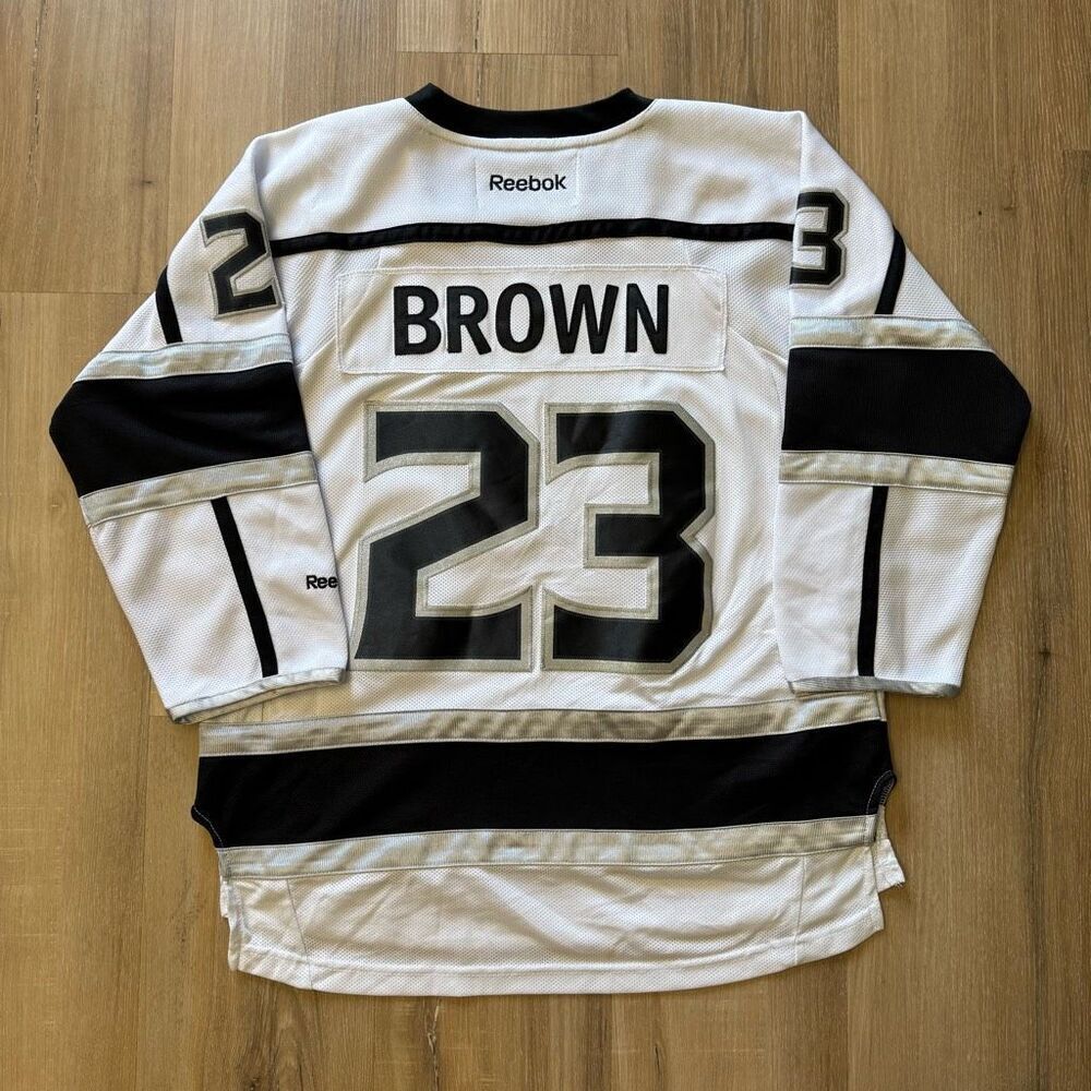 Reebok Dustin Brown Los Angeles Kings Captain Hockey Jersey #24 Size Youth L/XL
